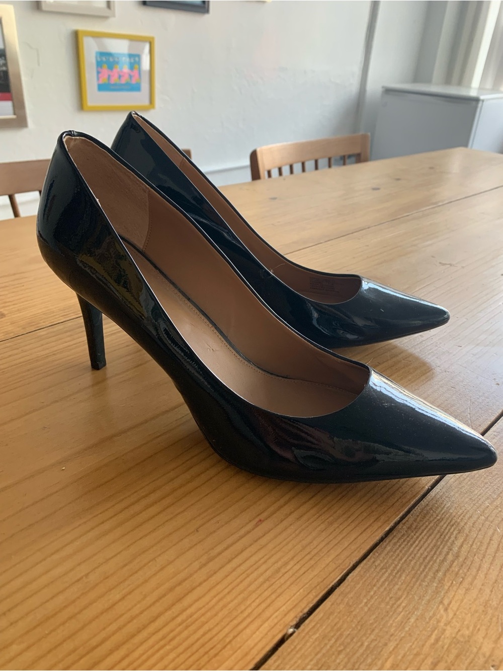Classic Black Patent Pointed-Toe Pumps - Women's Heels
